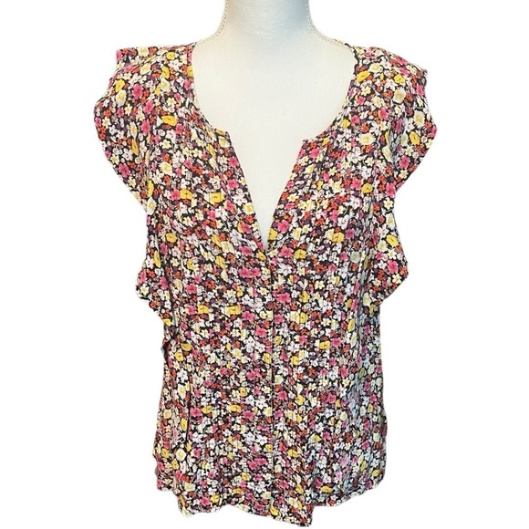 Sanctuary Clementine Ruffle Rayon Floral Print Blouse Size Small - Picture 1 of 12